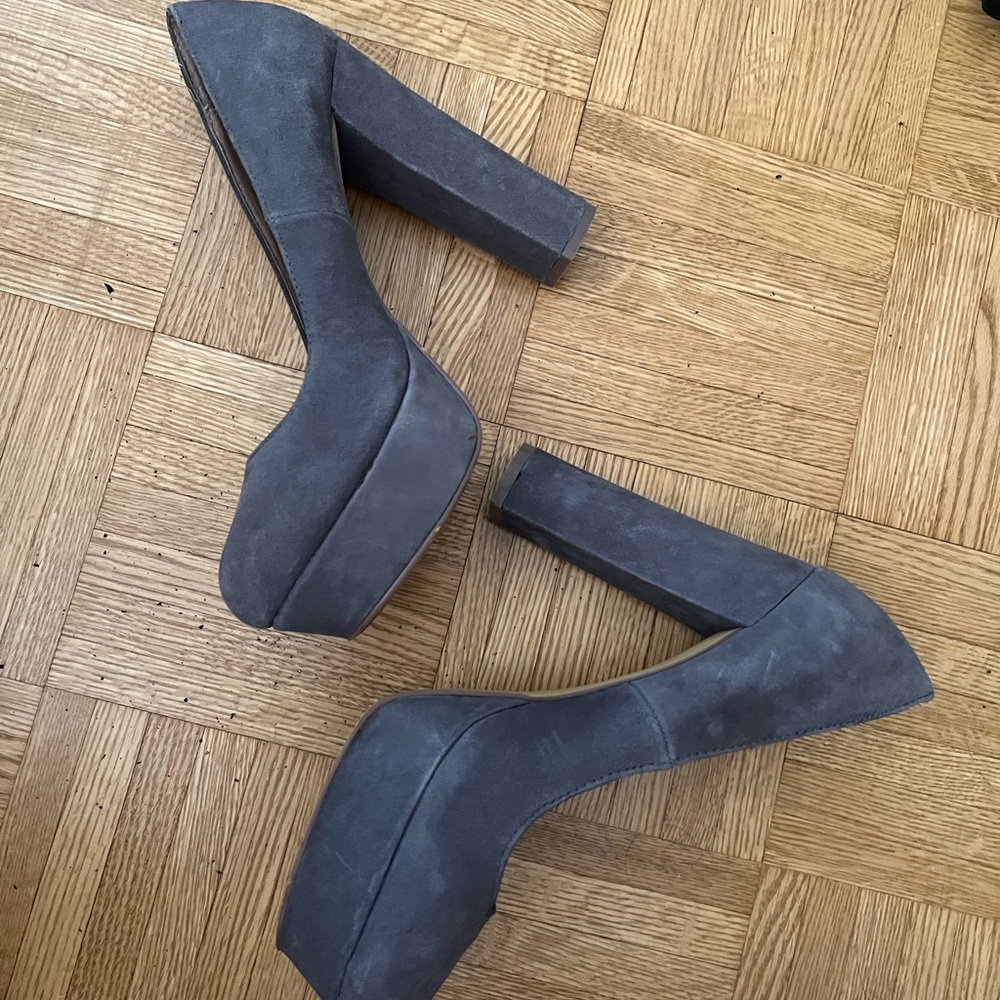 Grey Steve Madden Platform Heels